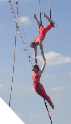 Lisa Whitmore and James Frith as Apex Acrobatics